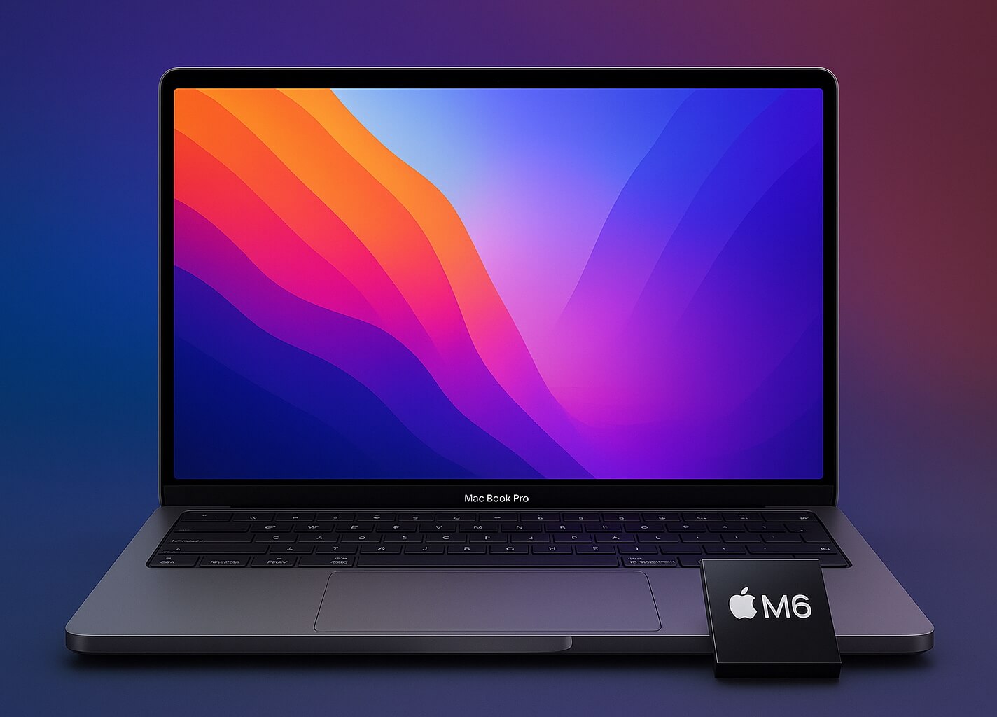 Каким будет MacBook Pro 2026: OLED-экран без выреза, как в iPad, новый дизайн и 2-нанометровый чип M6. Фото.