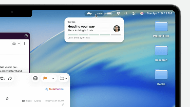 Вышла macOS Tahoe 26: дизайн Liquid Glass, настраиваемый цвет иконок, Live Activities и продвинутый Spotlight. Live Activities будут отображаться в строке меню. Изображение: Apple. Вышла macOS Tahoe 26: дизайн Liquid Glass, настраиваемый цвет иконок, Live Activities и продвинутый Spotlight. Live Activities будут отображаться в строке меню. Изображение: Apple. Фото.
