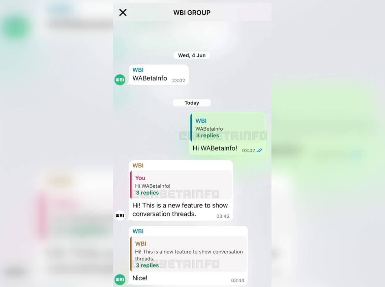 Как цепочки ответов изменят переписку в WhatsApp после обновления. Цепочка ответов открывается в отдельном экране. Фото: wabetainfo.com. Как цепочки ответов изменят переписку в WhatsApp после обновления. Цепочка ответов открывается в отдельном экране. Фото: wabetainfo.com. Фото.
