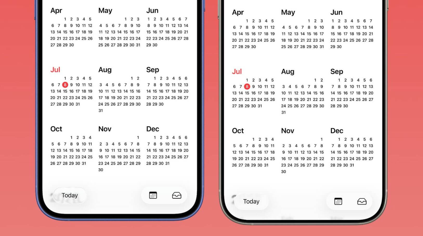 Как изменился прозрачный дизайн Liquid Glass в iOS 26 beta 3 по сравнению с iOS 26 beta 2. В календаре почти никаких изменений. Фото: macrumours.com. Как изменился прозрачный дизайн Liquid Glass в iOS 26 beta 3 по сравнению с iOS 26 beta 2. В календаре почти никаких изменений. Фото: macrumours.com. Фото.