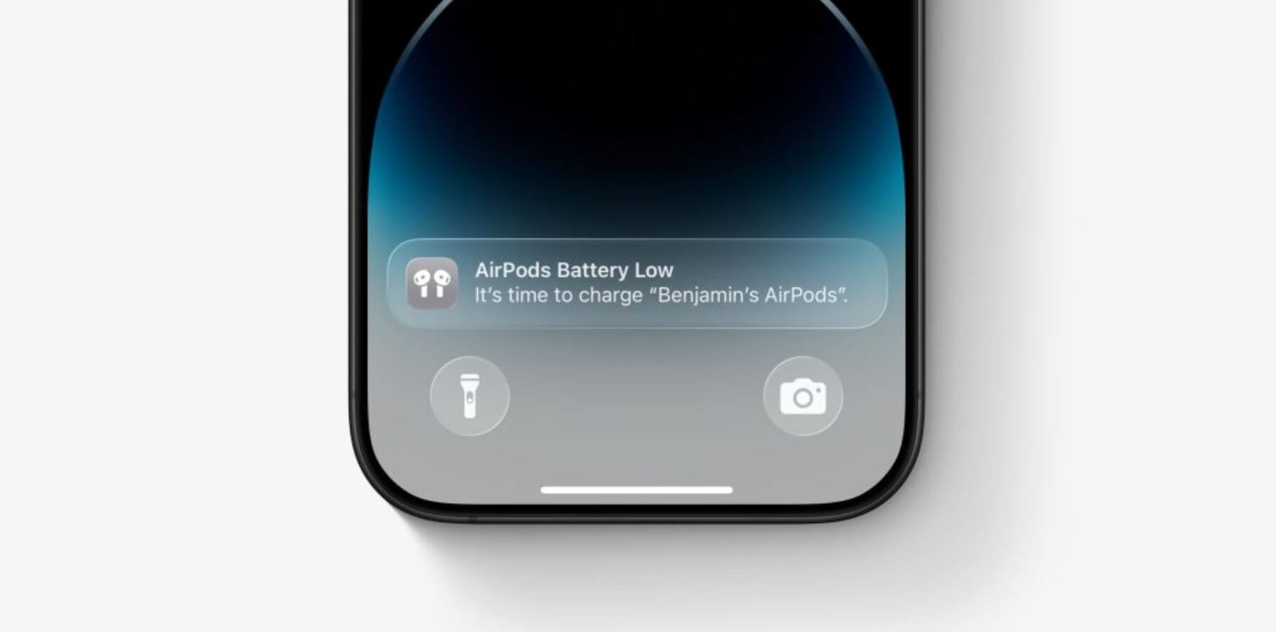 Как заставить iPhone присылать уведомления, когда AirPods разрядились. Вот так выглядит новое уведомление о необходимости зарядить AirPods. Фото: 9to5mac. Как заставить iPhone присылать уведомления, когда AirPods разрядились. Вот так выглядит новое уведомление о необходимости зарядить AirPods. Фото: 9to5mac. Фото.
