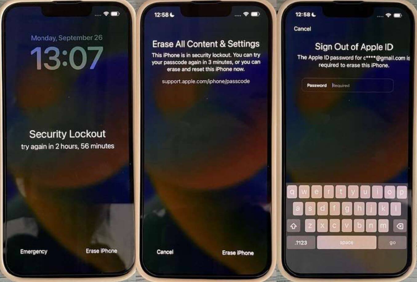 Сброс iPhone без компьютера. Сброс iPhone можно выполнить через заблокированный экран, если несколько раз неправильно ввести код-пароль! Сброс iPhone без компьютера. Сброс iPhone можно выполнить через заблокированный экран, если несколько раз неправильно ввести код-пароль! Фото.