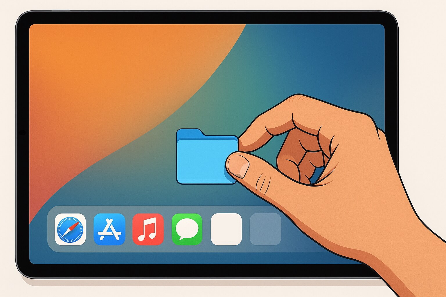 Как добавить папку в док-панель на iPad с iPadOS 26