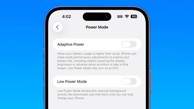 Адаптивный режим энергосбережения уже можно попробовать в бета-версии iOS 26. Изображение: macrumors.com. Фото.