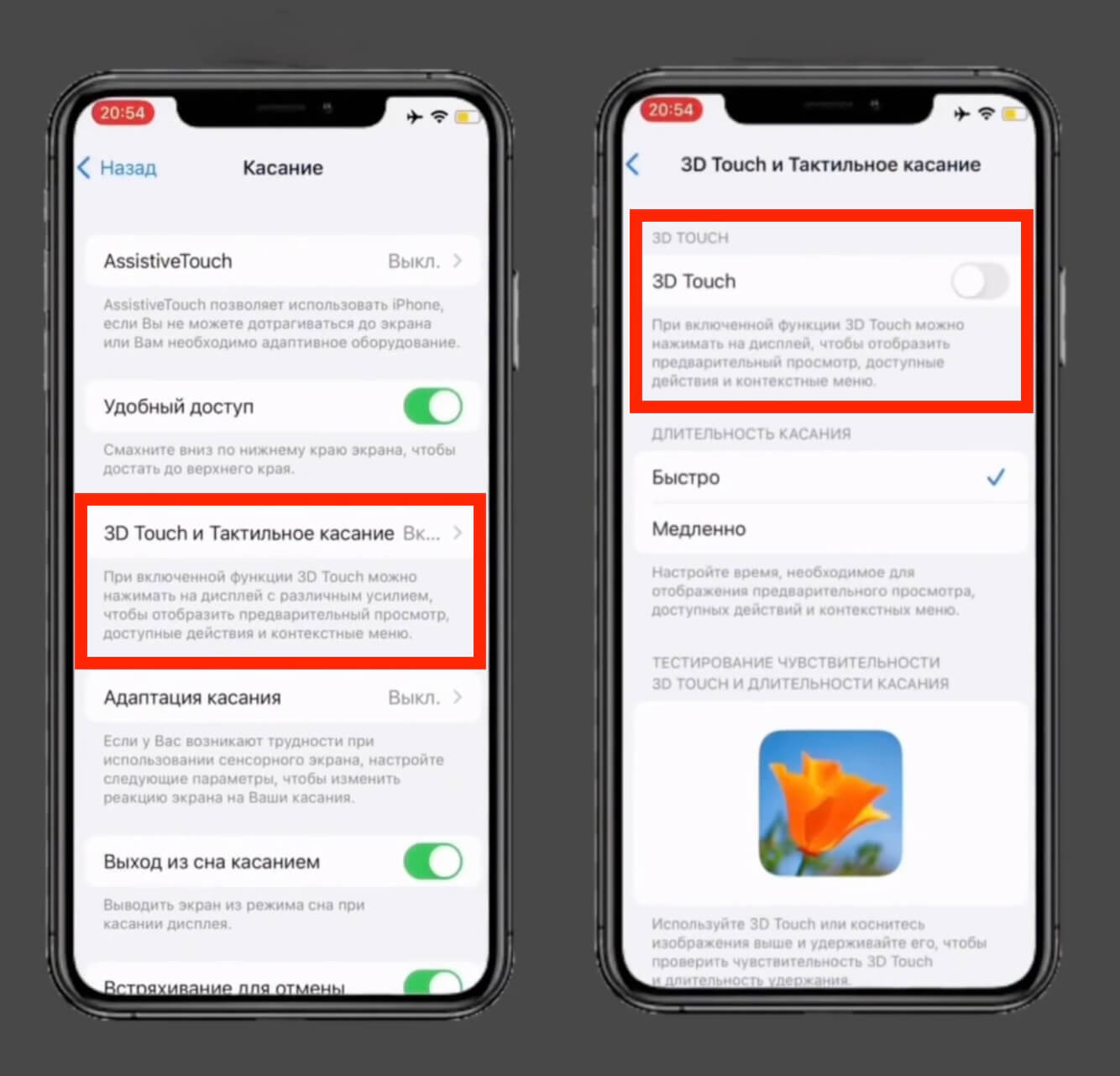 Включите 3D Touch на вашем смартфоне. Фото.