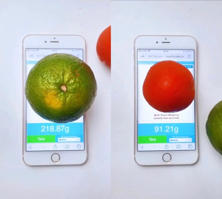 В нижней части экрана будет отображаться вес. Фото.