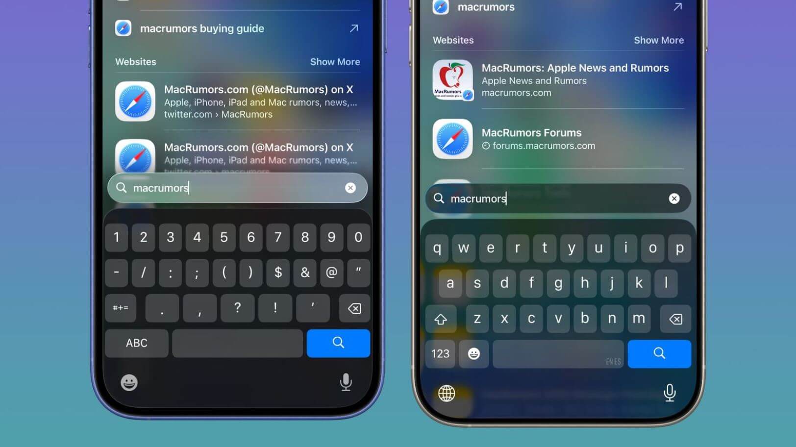 Как изменился прозрачный дизайн Liquid Glass в iOS 26 beta 3 по сравнению с iOS 26 beta 2. А вот полупрозрачная клавиатура в предыдущей бете выглядела куда интереснее. Фото: macrumours.com. Как изменился прозрачный дизайн Liquid Glass в iOS 26 beta 3 по сравнению с iOS 26 beta 2. А вот полупрозрачная клавиатура в предыдущей бете выглядела куда интереснее. Фото: macrumours.com. Фото.