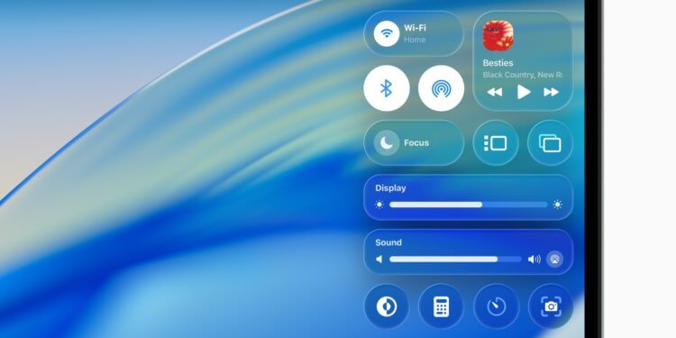 Функции iPad, которые появились на Mac в macOS Tahoe 26. Пункт управления на Mac теперь как на iPad. Изображение: 9to5mac.com. Функции iPad, которые появились на Mac в macOS Tahoe 26. Пункт управления на Mac теперь как на iPad. Изображение: 9to5mac.com. Фото.
