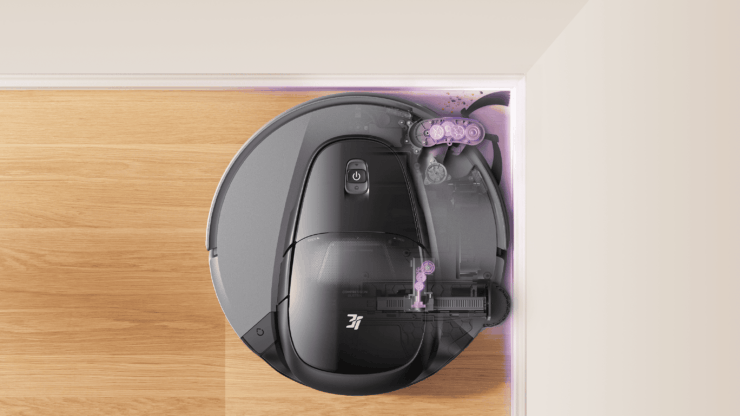 Мощный робот-пылесос. Специальная щетка позволит качественно убрать в углах и вдоль плинтуса. Фото.