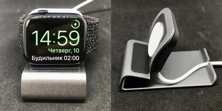 Подставка для Apple Watch. Вставьте зарядку в подставку, и хранить Apple Watch будет очень удобно. Фото.