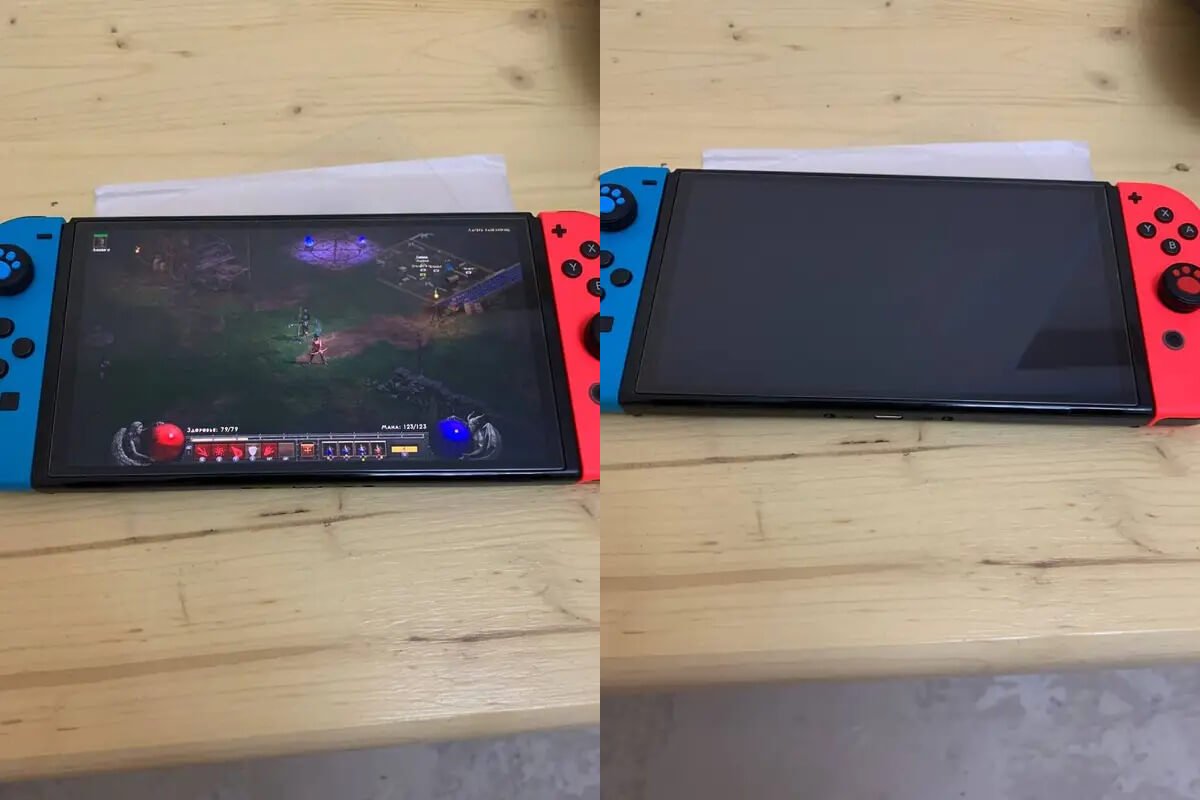 Защитное стекло для Nintendo Switch. Стекло не портит картинку и защищает экран. Фото.