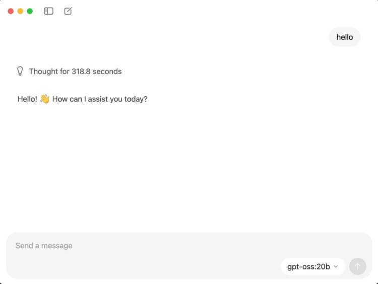 Как использовать ChatGPT бесплатно на Windows и Mac без подписки и интернета. Ответ на слово «Привет» генерировался больше 300 секунд. Изображение: 9to5mac.com. Как использовать ChatGPT бесплатно на Windows и Mac без подписки и интернета. Ответ на слово «Привет» генерировался больше 300 секунд. Изображение: 9to5mac.com. Фото.