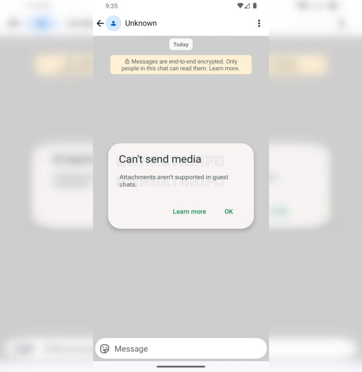 Отправить фото или видео в гостевой чат не получится. Изображение: wabetainfo.com. Фото.