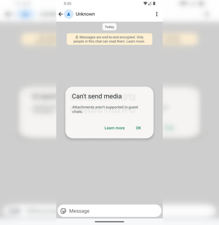 WhatsApp тестирует гостевые чаты: как переписываться без аккаунта и приложения. Отправить фото или видео в гостевой чат не получится. Изображение: wabetainfo.com. WhatsApp тестирует гостевые чаты: как переписываться без аккаунта и приложения. Отправить фото или видео в гостевой чат не получится. Изображение: wabetainfo.com. Фото.