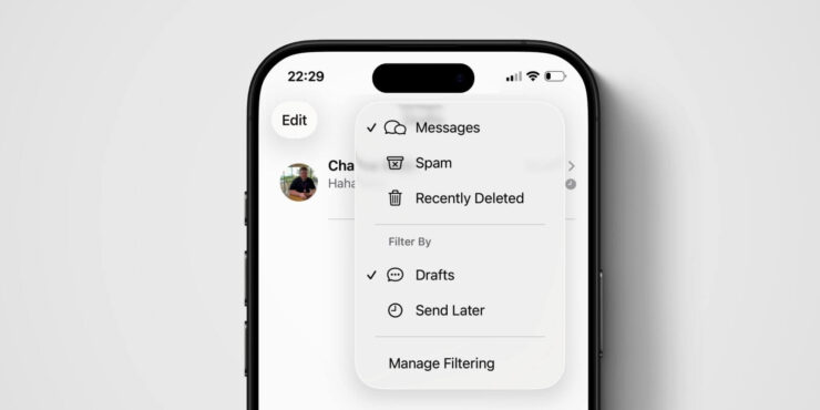 В сообщениях появился отдельный раздел с черновиками. Изображение: 9to5mac.com. Фото.