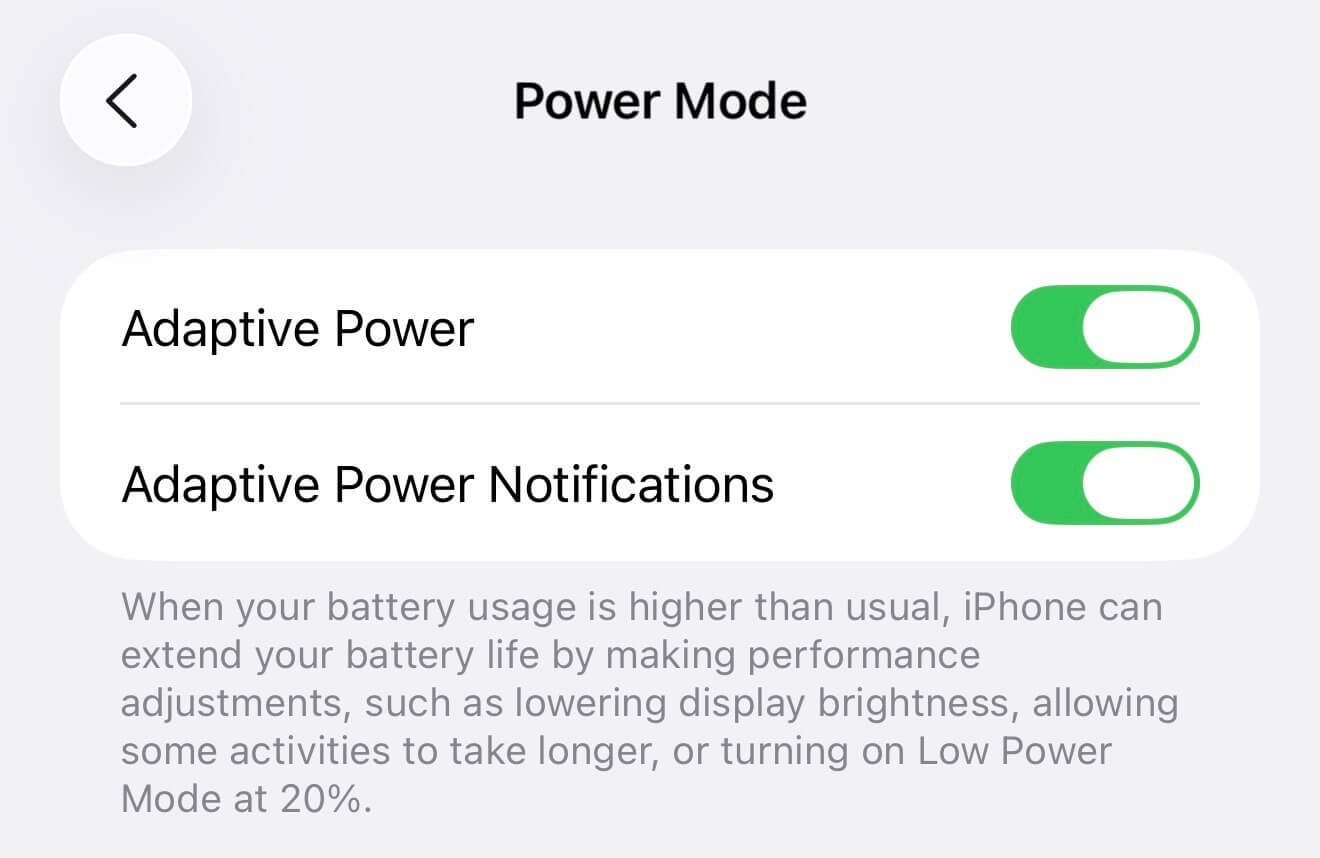 Можно включить уведомления о работе адаптивного режима питания. Изображение: 9to5mac.com. Фото.