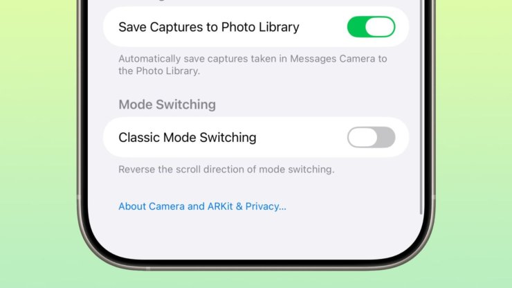 Как сделать переключатель режимов в камере на iPhone с iOS 26 как в iOS 18. Можете вернуть старый способ переключения между режимами. Изображение: macrumors.com. Как сделать переключатель режимов в камере на iPhone с iOS 26 как в iOS 18. Можете вернуть старый способ переключения между режимами. Изображение: macrumors.com. Фото.