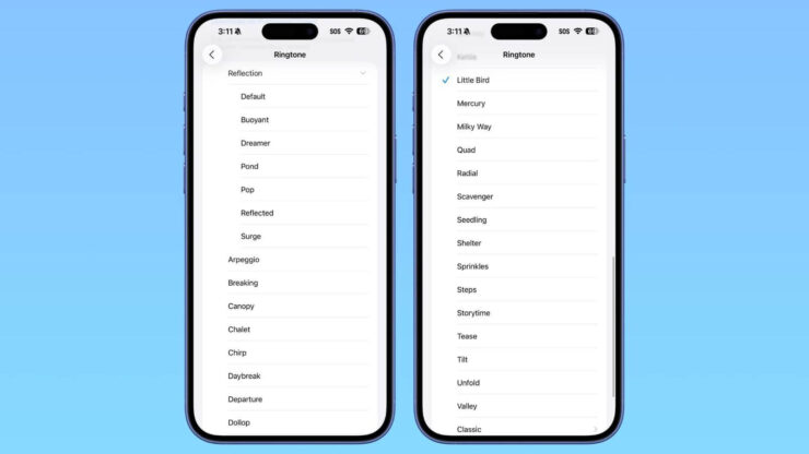 Новый рингтон уже в iOS 26. Изображение: macrumors.com. Фото.