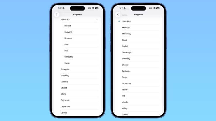 Что нового появилось в шестой бета-версии iOS 26 для разработчиков. Новый рингтон уже в iOS 26. Изображение: macrumors.com. Фото.