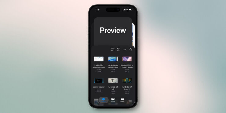 Приложение «Просмотр» — аналог одноименной программы из macOS. Изображение: 9to5mac.com. Фото.