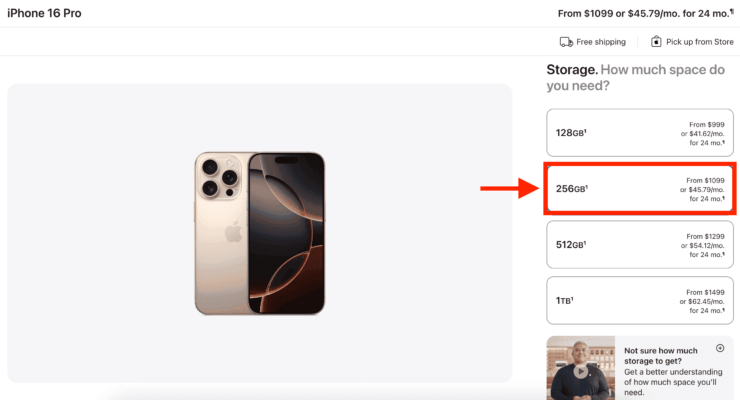 Сравните с iPhone 16 Pro и увидите, что версия на 256 ГБ в iPhone 17 Pro станет даже дешевле. Фото.