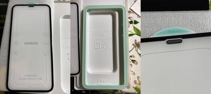 Стекло для Айфона. В комплекте идет удобная форма для наклейки. Фото.