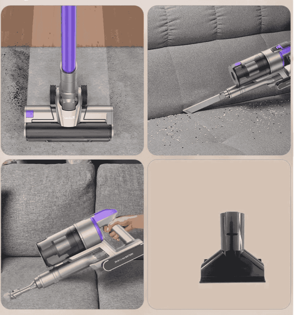 Легкий вертикальный пылесос. В комплекте идет все самое необходимое. Фото.