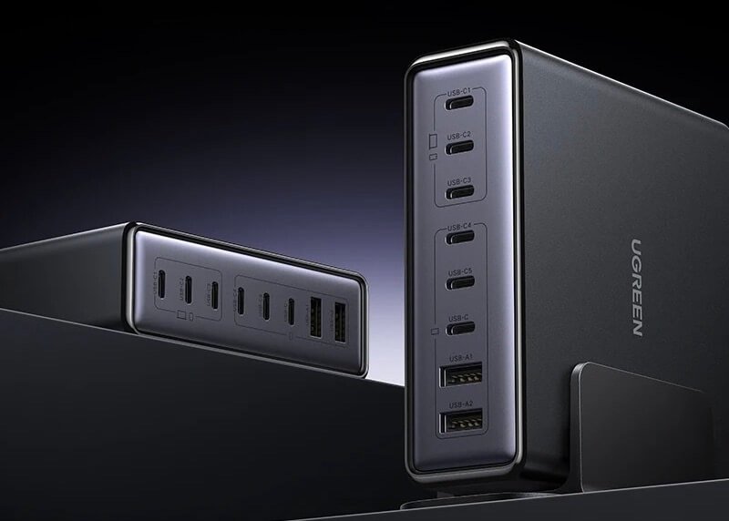 Блок быстрой зарядки. Зарядку можно разместить хоть вертикально, хоть горизонтально.  Изображение: aliexpress.ru. Фото.