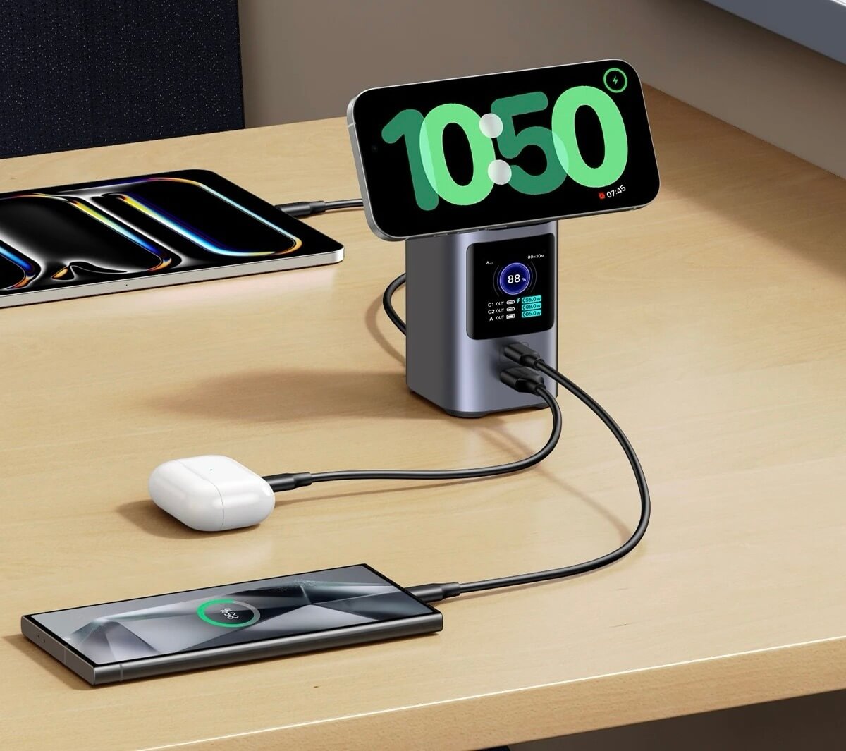 Внешний аккумулятор с MagSafe. Удобный внешний аккумулятор для нескольких устройств. Изображение: aliexpress.ru. Фото.