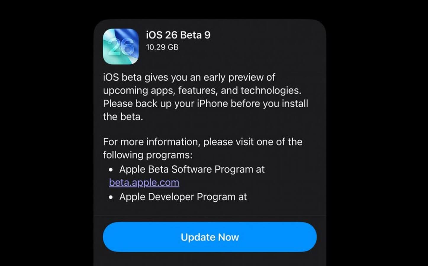 Как скачать iOS 26 beta 9. Новая бета-версия уже доступна для загрузки. Как скачать iOS 26 beta 9. Новая бета-версия уже доступна для загрузки. Фото.