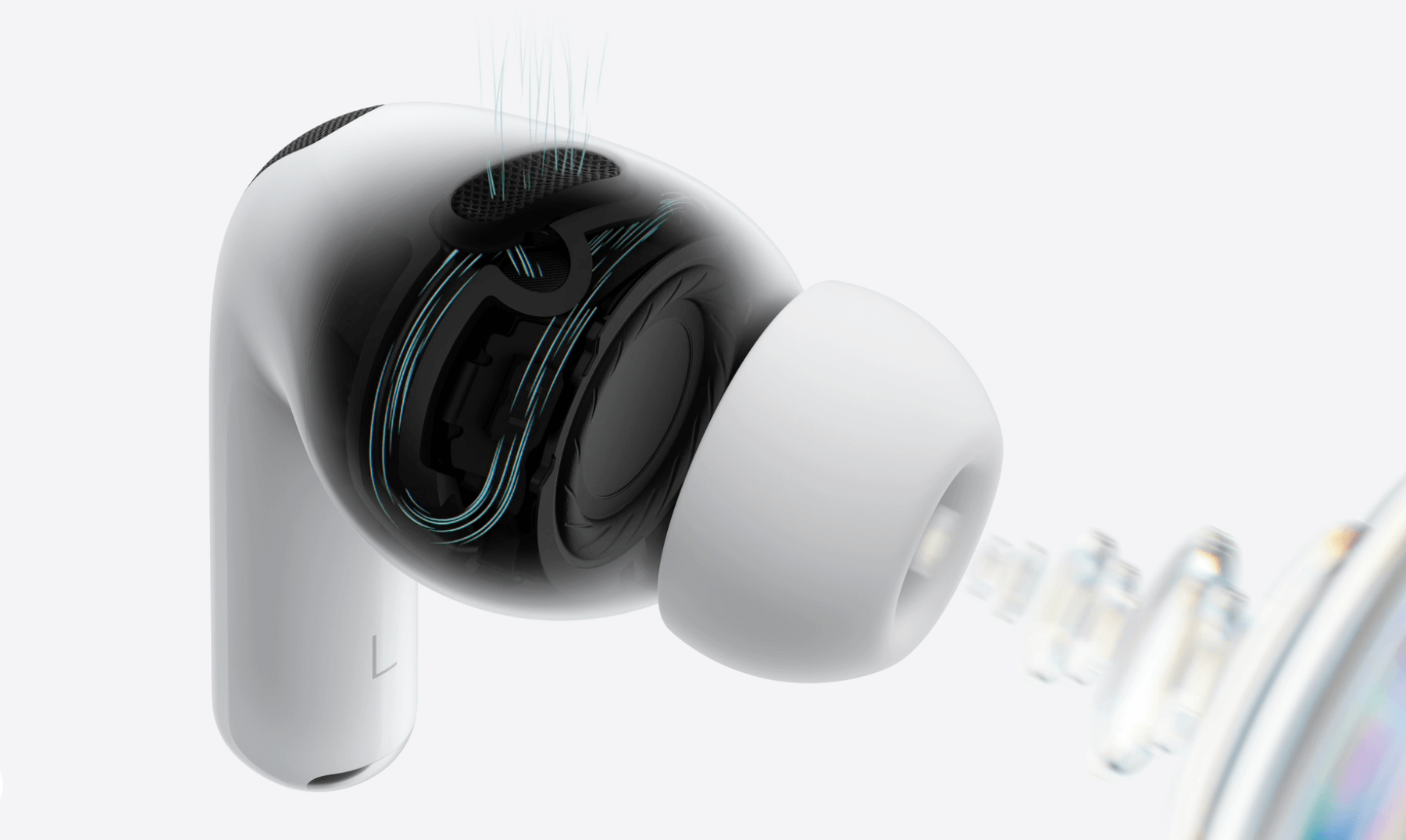 Поддержка ANC и улучшенное качество звука AirPods Pro 3. То самое изменение, которое улучшает звучание. Изображение: apple.com. Поддержка ANC и улучшенное качество звука AirPods Pro 3. То самое изменение, которое улучшает звучание. Изображение: apple.com. Фото.