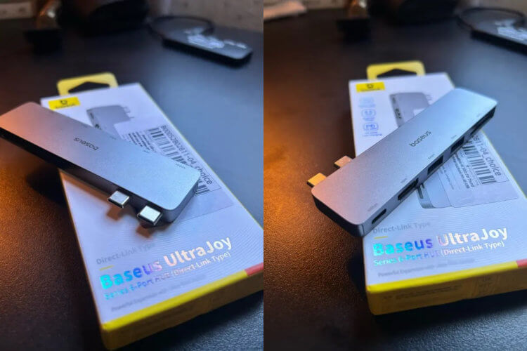 USB-C хаб. В хабе есть все нужные разъемы. Фото.