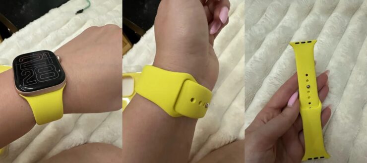 Силиконовый ремешок для Apple Watch. Ремешок выпускается в разных цветах. Фото.