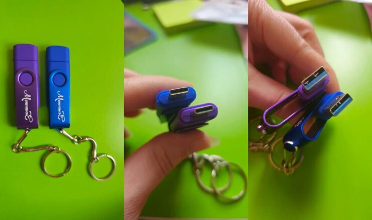 Флешка с USB-C. У флешки сразу два разъема. Фото.