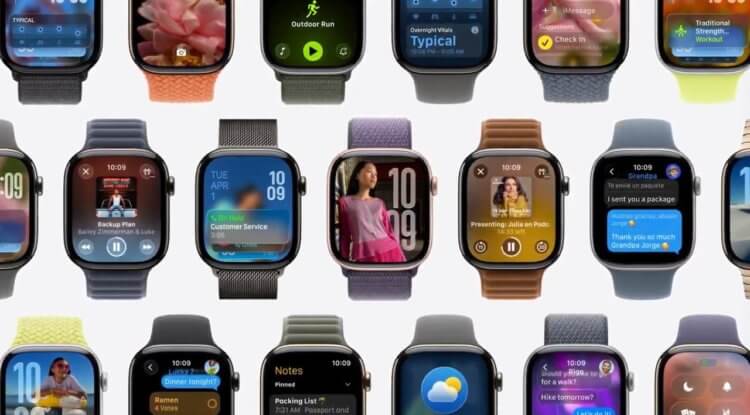 Цвета Apple Watch Series 11. Все варианты Apple Watch 11. Изображение: Apple. Цвета Apple Watch Series 11. Все варианты Apple Watch 11. Изображение: Apple. Фото.