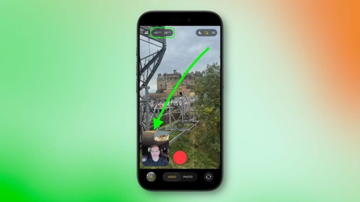 Окошко с картинкой с фронталки можно перетаскивать в удобное место. Изображение: macrumors.com. Фото.