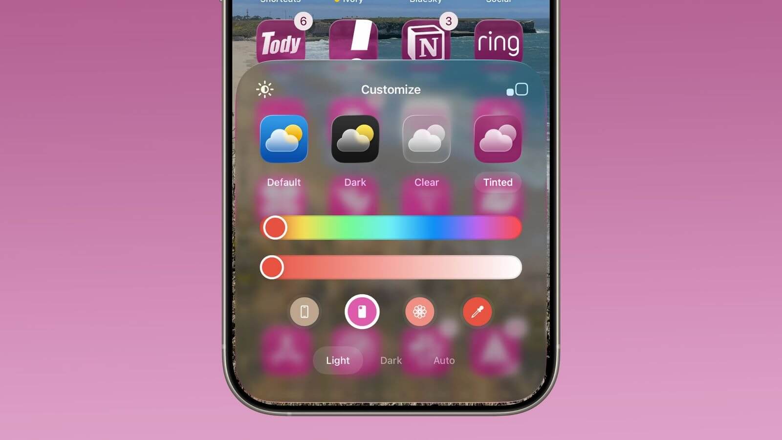Как настроить иконки приложений в iOS 26 под цвет чехла или самого iPhone