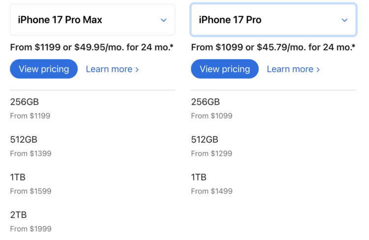 3 отличия iPhone 17 Pro от iPhone 17 Pro Max. Стоит ли переплачивать за большой iPhone в 2025 году? 2 ТБ эксклюзив версии Pro Max. Фото.
