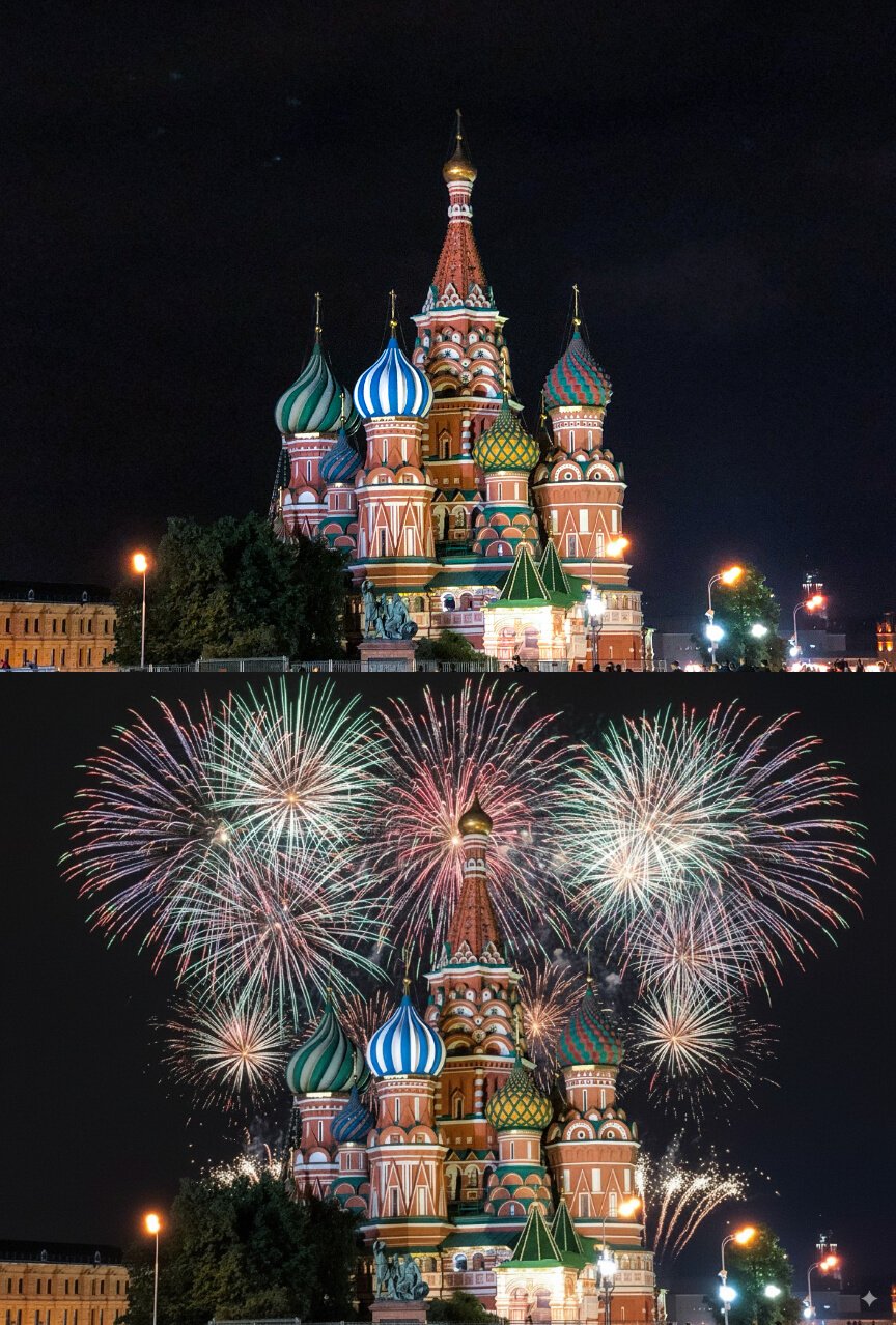 Фейерверк тоже добавлен отлично. Фото.