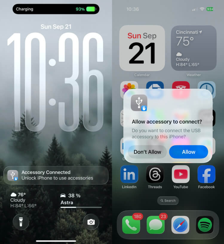 Как безопасно заряжать iPhone с iOS 26 в общественных местах. Запрос на подключение выглядит так. Как безопасно заряжать iPhone с iOS 26 в общественных местах. Запрос на подключение выглядит так. Фото.