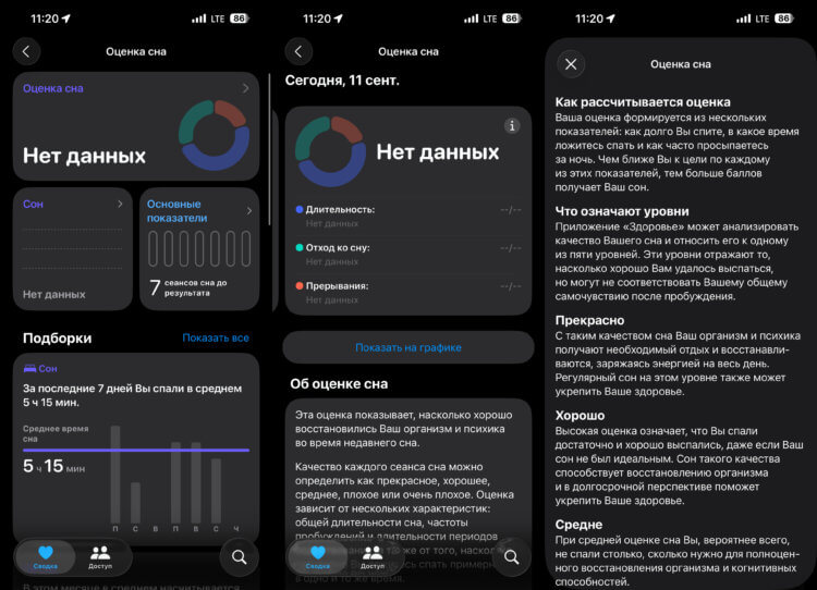 Оценка сна в Apple Watch: какие умные часы Apple ее поддерживают и как она работает. В приложении «Здоровье» на iPhone уже появился соответствующий раздел. Фото.