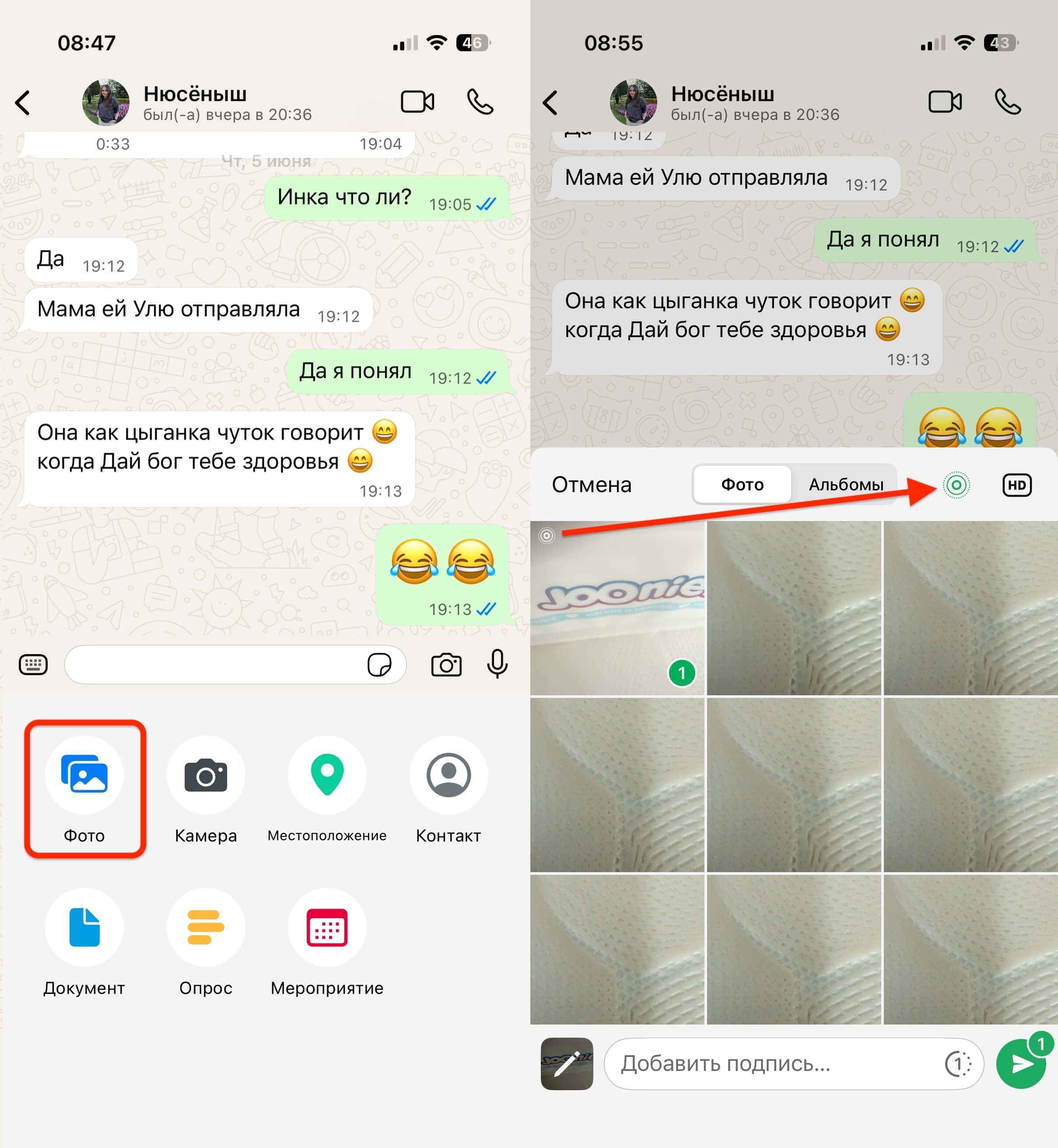 Как отправить Live Photo через WhatsApp. Отправляется аналогично обычной фотографии, но с активным значком Live. Фото.