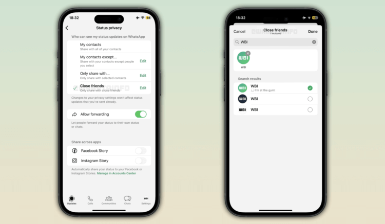 WhatsApp готовит новую функцию: как делиться статусами только с близкими друзьями. Теперь можно будет гибко настроить, кто будет видеть статус. Изображение: wabetainfo.com. WhatsApp готовит новую функцию: как делиться статусами только с близкими друзьями. Теперь можно будет гибко настроить, кто будет видеть статус. Изображение: wabetainfo.com. Фото.