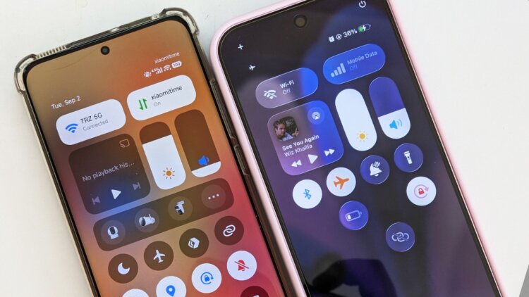 Сравнение iOS 26 и HyperOS 3. Лупу дать для поиска отличий? Изображение: xiaomitime.com. Сравнение iOS 26 и HyperOS 3. Лупу дать для поиска отличий? Изображение: xiaomitime.com. Фото.