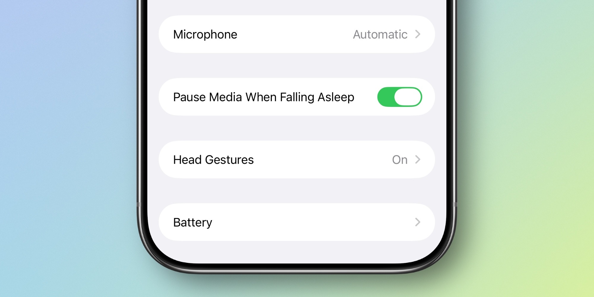 Новая функция AirPods в iOS 26: как автоматически отключить воспроизведение, если вы уснули. Одна настройка, и музыка сама встанет на паузу, когда вы уснете. Изображение: 9to5mac.com. Новая функция AirPods в iOS 26: как автоматически отключить воспроизведение, если вы уснули. Одна настройка, и музыка сама встанет на паузу, когда вы уснете. Изображение: 9to5mac.com. Фото.