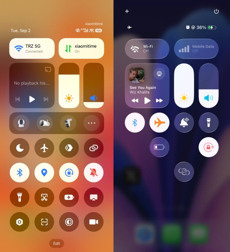 Сравнение iOS 26 и HyperOS 3. А вам не кажется, что HyperOS теперь выглядит даже лучше? Изображение: xiaomitime.com. Сравнение iOS 26 и HyperOS 3. А вам не кажется, что HyperOS теперь выглядит даже лучше? Изображение: xiaomitime.com. Фото.
