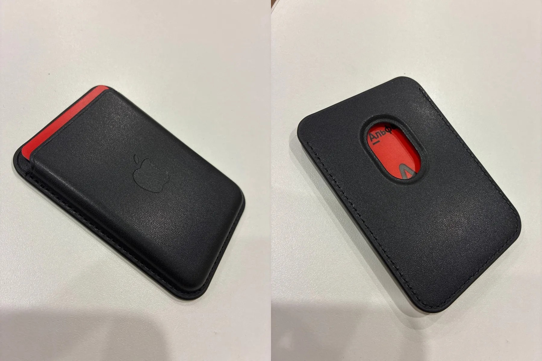 MagSafe-кошелек для iPhone. Кошелёк надёжно держится на смартфоне и не спадает с него. MagSafe-кошелек для iPhone. Кошелёк надёжно держится на смартфоне и не спадает с него. Фото.