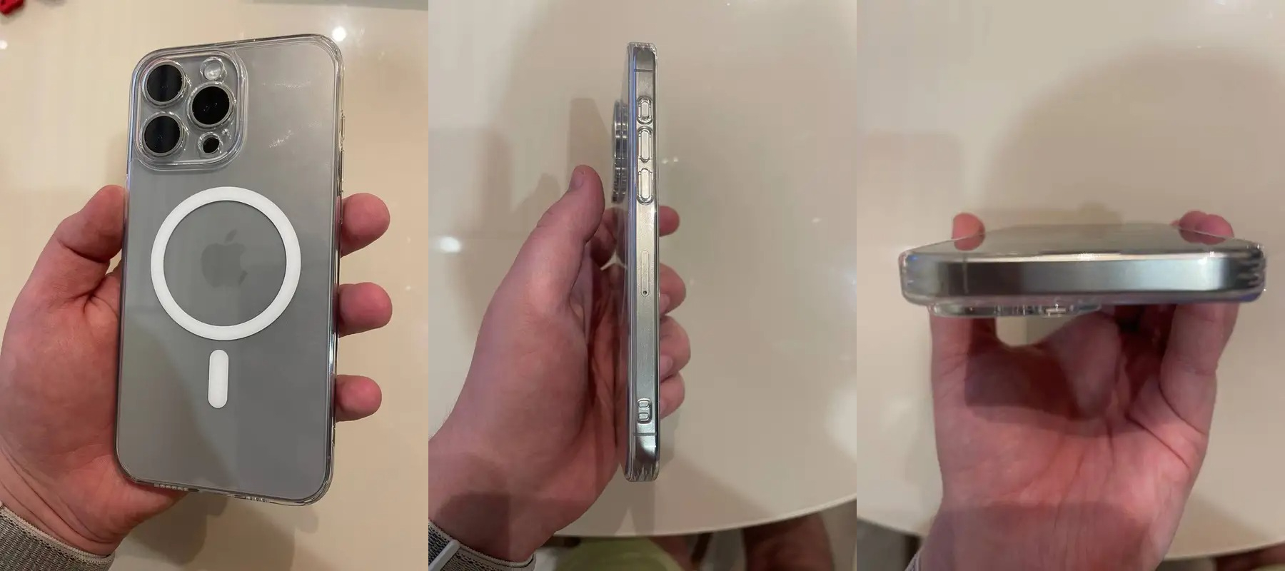 Прозрачный чехол для айфона. Чехол не портит дизайн iPhone. Фото.