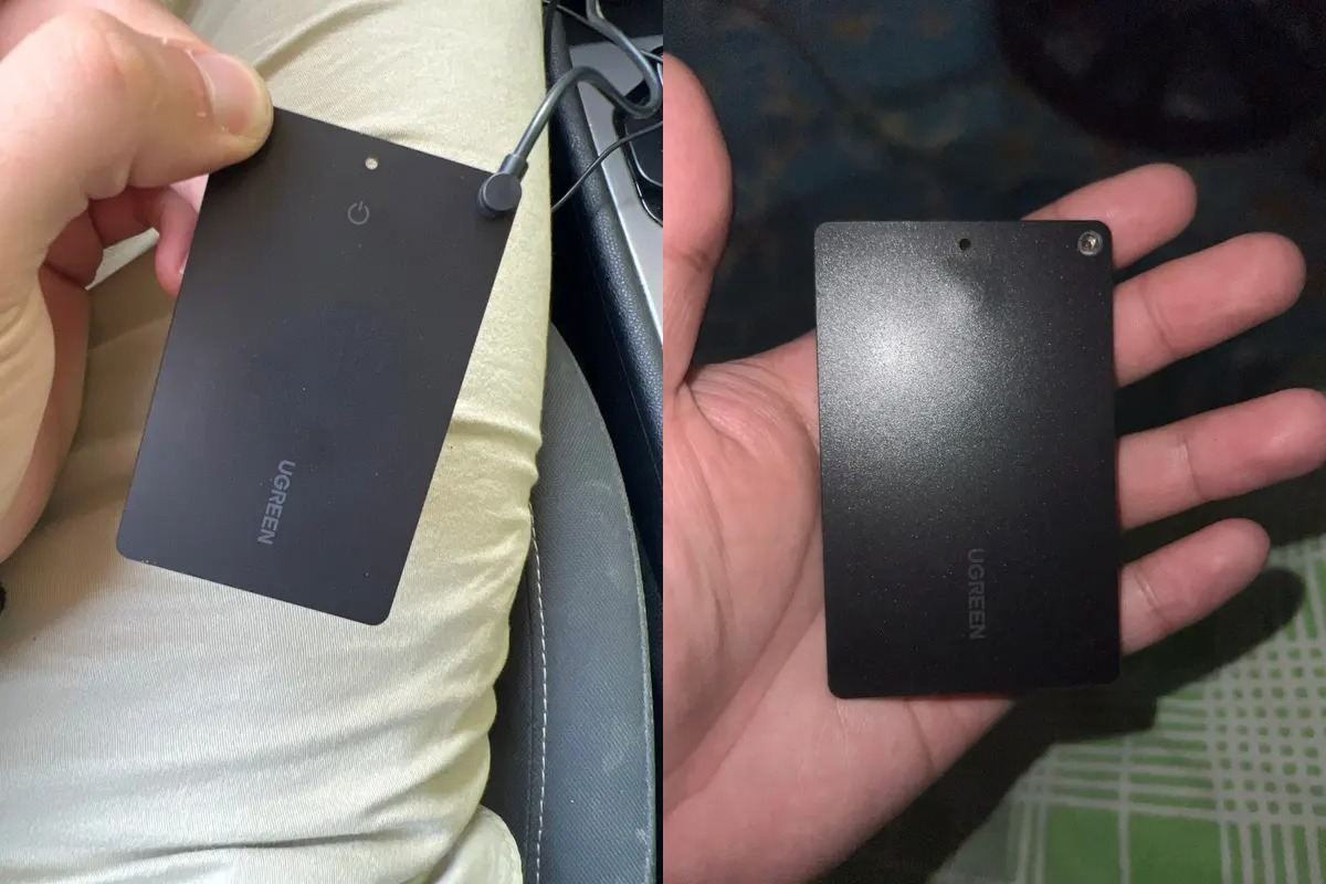 GPS трекер для поиска предметов. Трекер выполнен в форме карты. Фото.