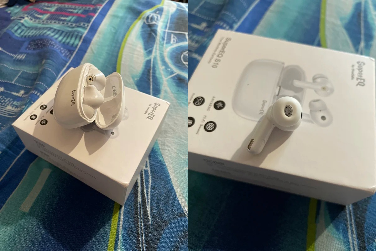Недорогие наушники с шумоподавлением. Наушники чем-то напоминают AirPods Pro. Недорогие наушники с шумоподавлением. Наушники чем-то напоминают AirPods Pro. Фото.